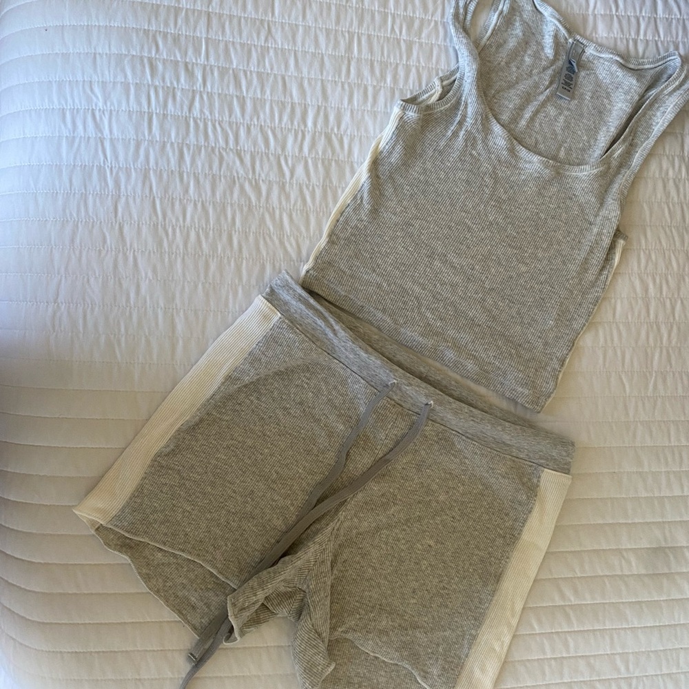 SMIMS COTTON RIB TANK & SHORTS | LIGHT HEATHER GREY MULTI